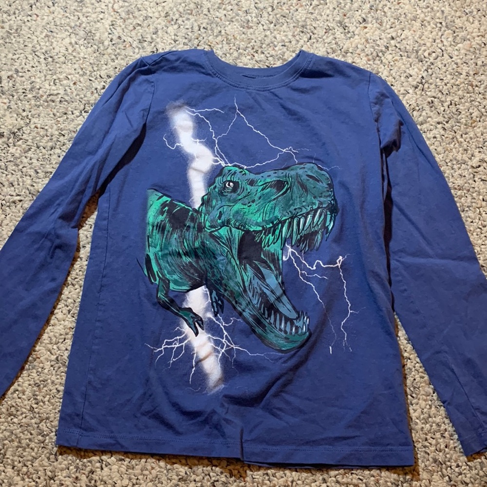 OSHKOSH Dinosaur shirt - long sleeve - blue - size 14 boys